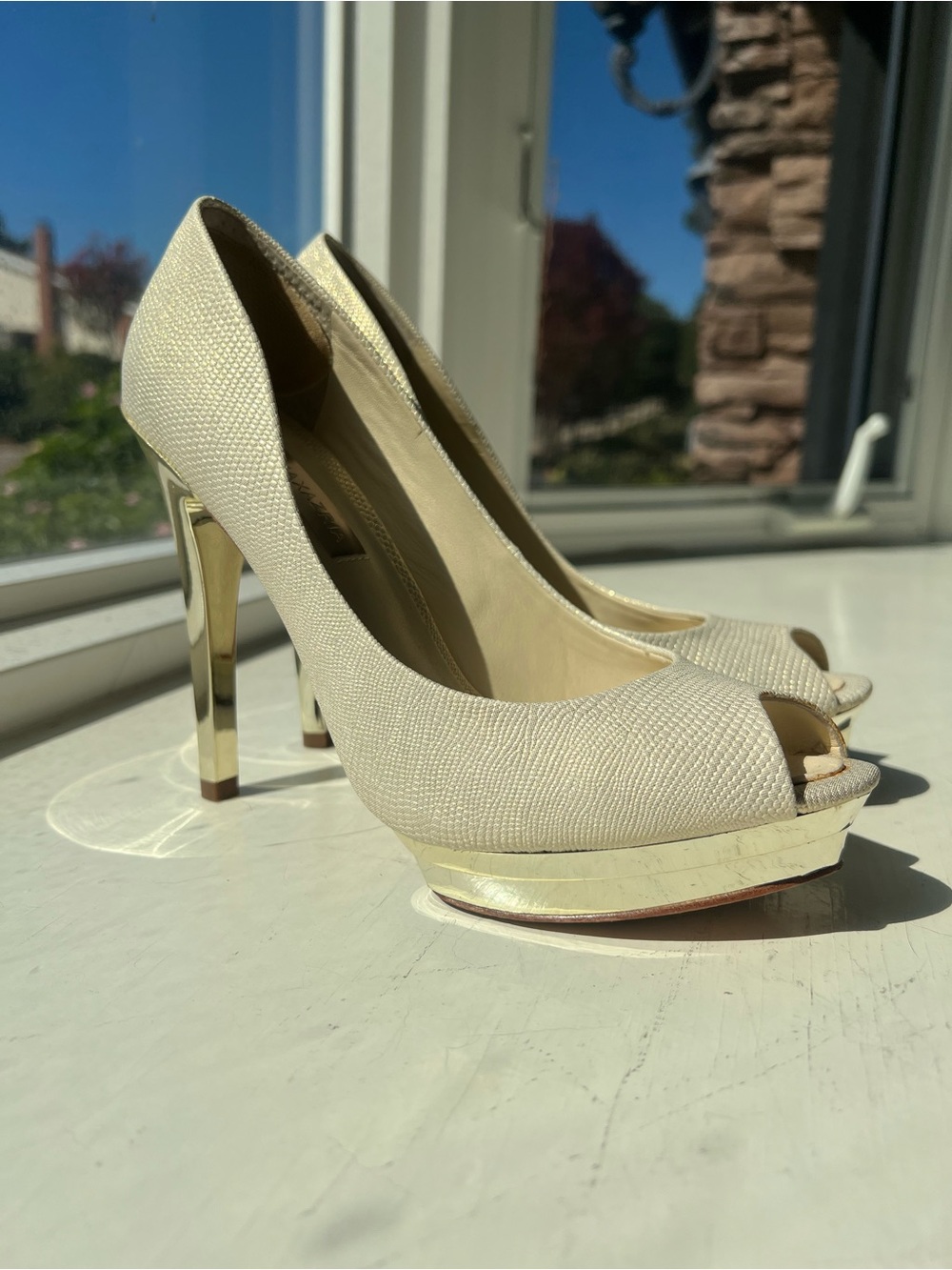 BCBGMaxAzria Peep Toe Platform Heels, 6.5